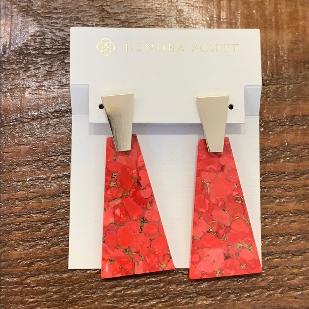 Kendra Scott Large Collins earrings red magnesite